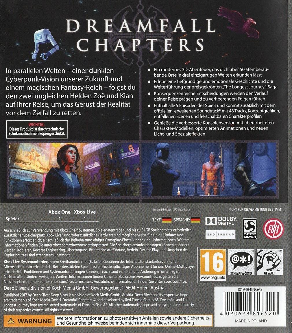 Dreamfall Chapters - Xbox One Rückseite