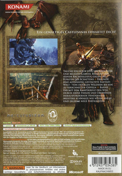 Castlevania: Lords of Shadow - Xbox 360 Rückseite