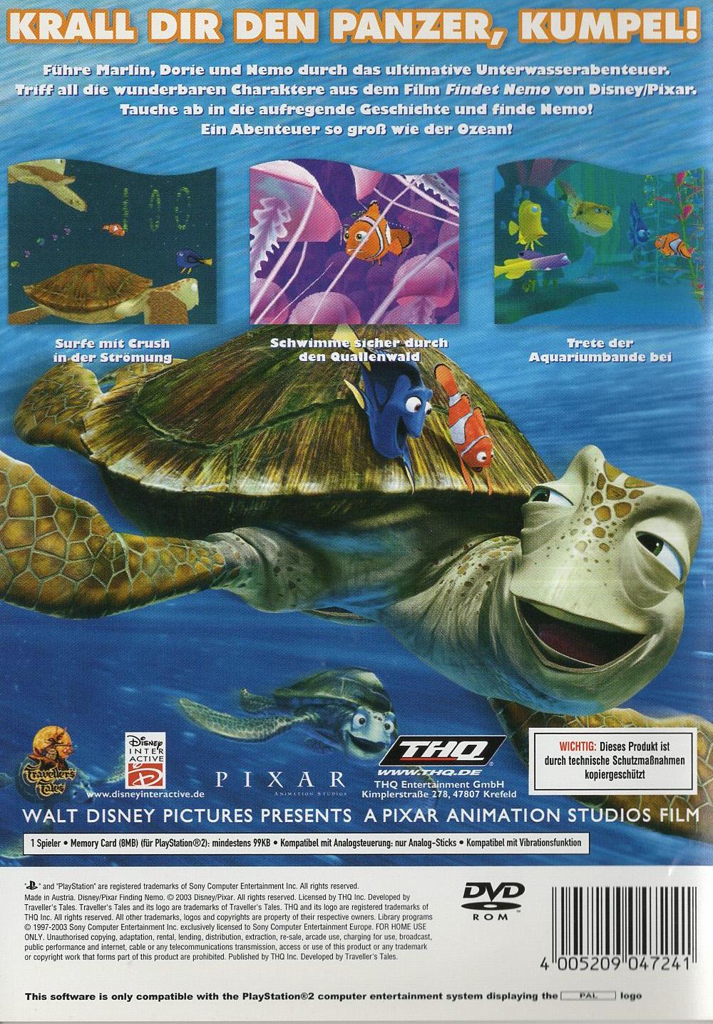 Findet Nemo - PlayStation 2 Rückseite