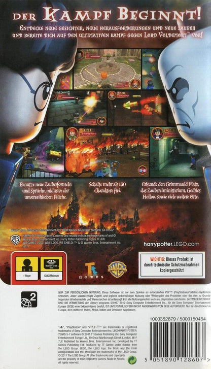 LEGO Harry Potter: Die Jahre 5-7 - PlayStation Portable Rückseite