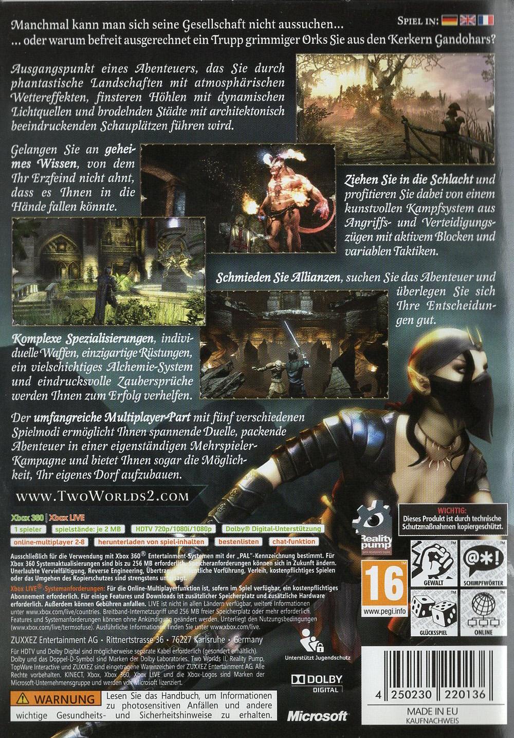 Two Worlds II - Xbox 360 Rückseite
