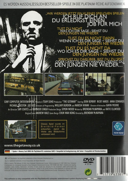 The Getaway - PlayStation 2 Rückseite
