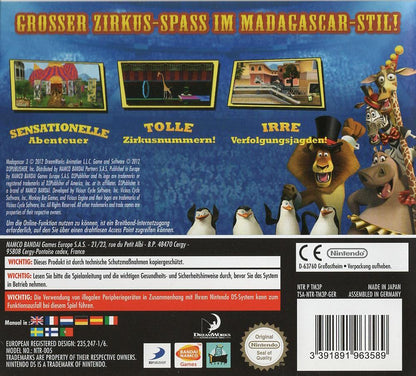 Madagascar 3: Flucht durch Europa - Nintendo DS Rückseite