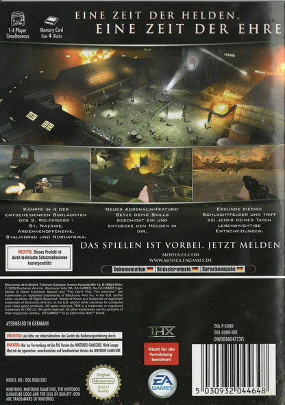Medal of Honor: European Assault - Nintendo GameCube Rückseite