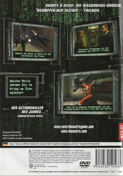 Enter The Matrix - PlayStation 2 Rückseite