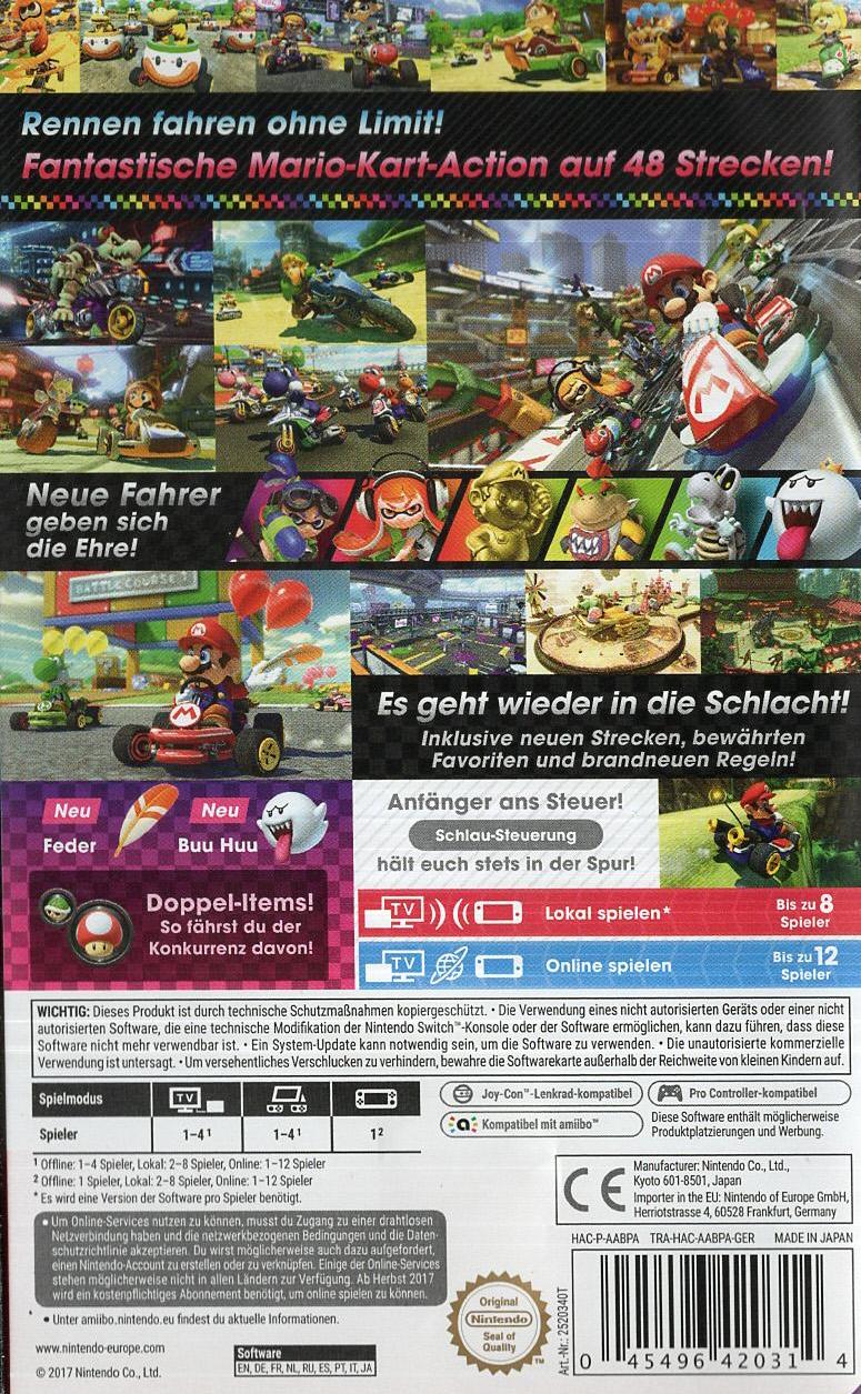 Mario Kart 8 Deluxe - Nintendo Switch Rückseite
