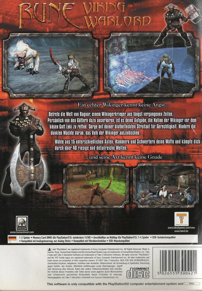 Rune: Viking Warlord - PlayStation 2 Rückseite