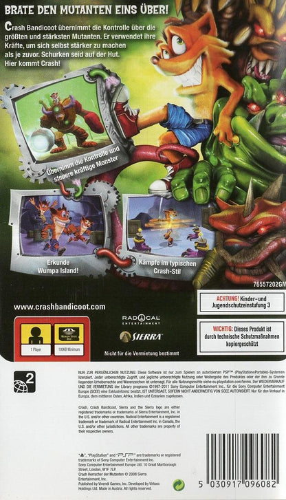 Crash: Herrscher der Mutanten - PlayStation Portable Rückseite