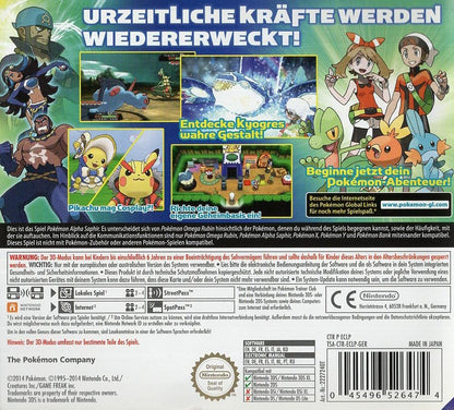 Pokémon Alpha Saphir - Nintendo 3DS Rückseite