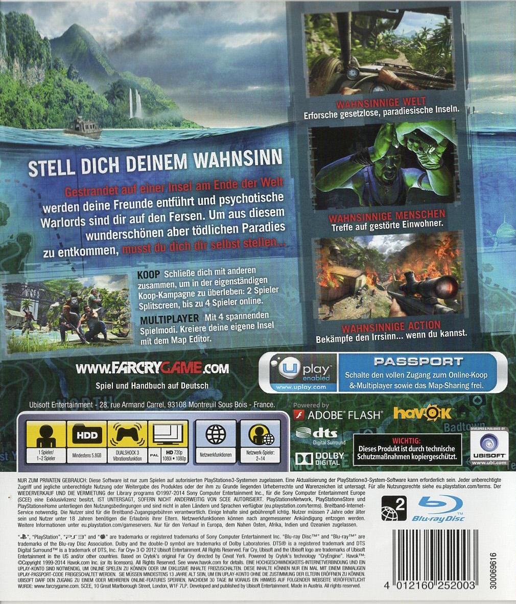 Far Cry 3 - PlayStation 3 Rückseite