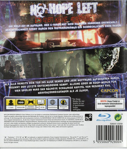 Resident Evil 6 - PlayStation 3 Rückseite