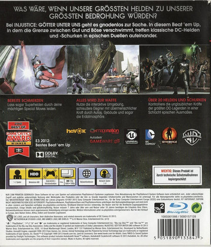 Injustice: Götter unter uns - PlayStation 3 Rückseite