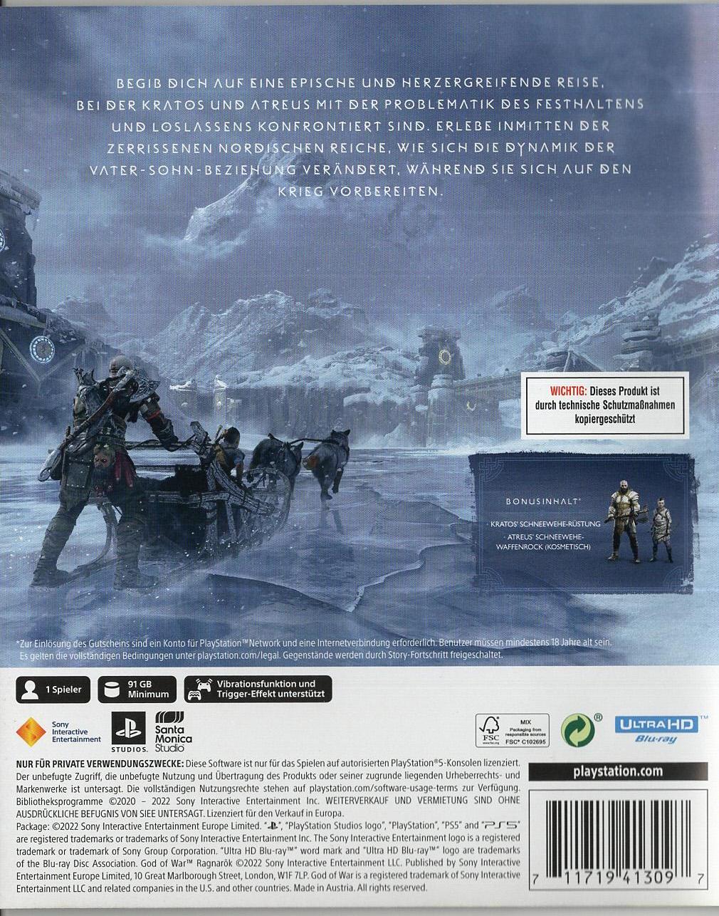 God of War Ragnarök - PlayStation 5 Rückseite