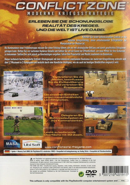 Conflict Zone - PlayStation 2 Rückseite