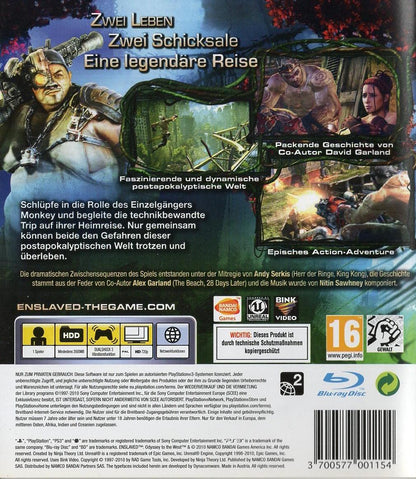 Enslaved: Odyssey to the West - PlayStation 3 Rückseite