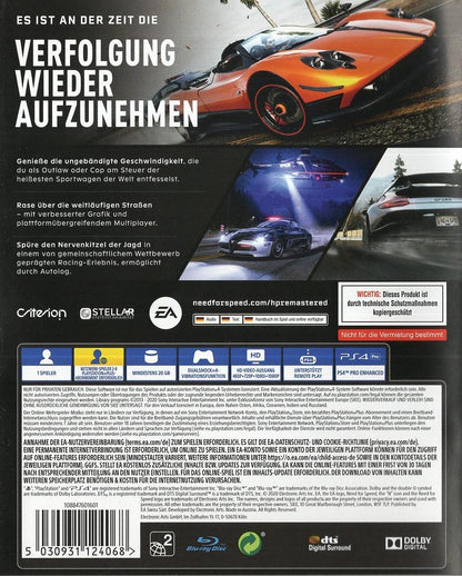 Need for Speed: Hot Pursuit Remastered - PlayStation 4 Rückseite