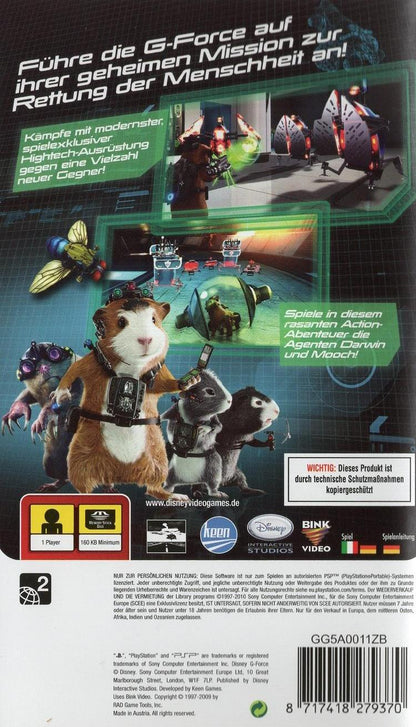 Disney G-Force - Agenten mit Biss - PlayStation Portable Rückseite