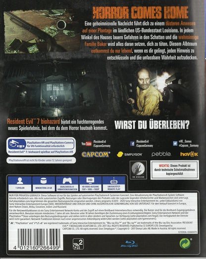 Resident Evil 7 biohazard - PlayStation 4 Rückseite