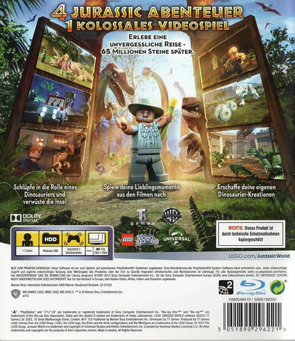 LEGO Jurassic World - PlayStation 3 Rückseite