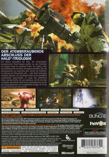 Halo 3 - Xbox 360 Rückseite