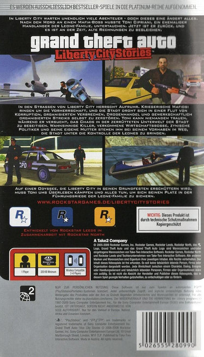 Grand Theft Auto: Liberty City Stories - PlayStation Portable Rückseite