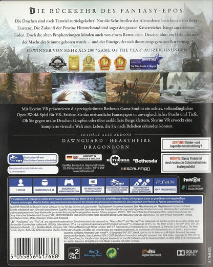 The Elder Scrolls V: Skyrim VR - PlayStation 4 Rückseite