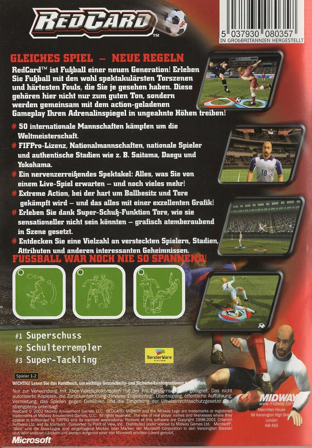 RedCard - Xbox Rückseite