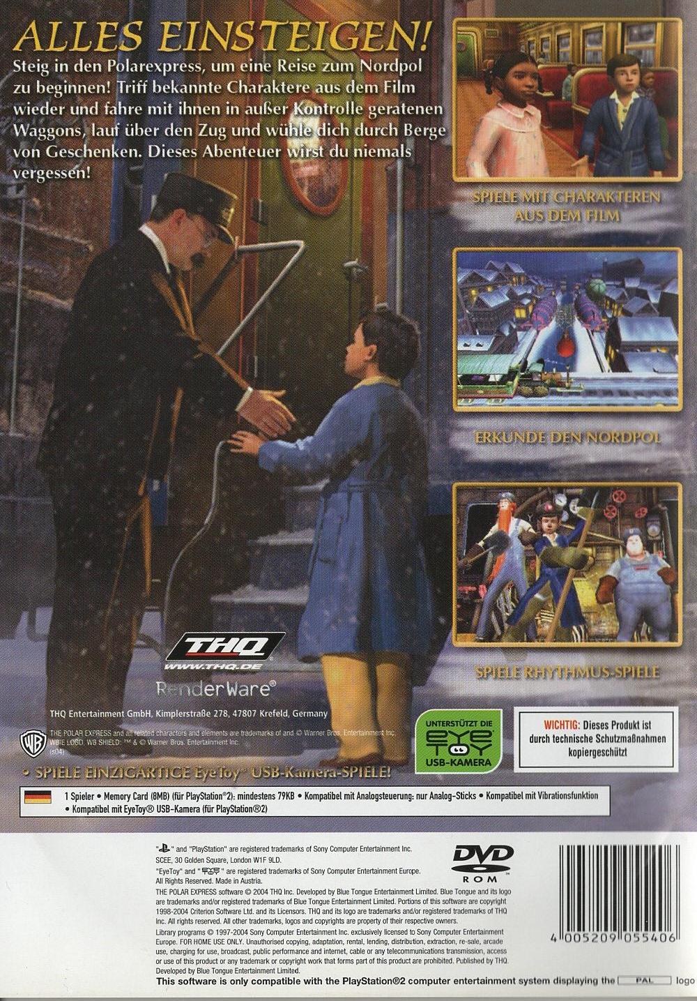 Der Polarexpress - PlayStation 2 Rückseite