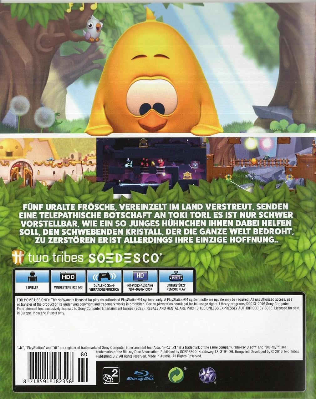 Toki Tori 2+ - PlayStation 4 Rückseite