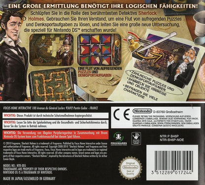 Sherlock Holmes und das Geheimnis der Königin - Nintendo DS Rückseite
