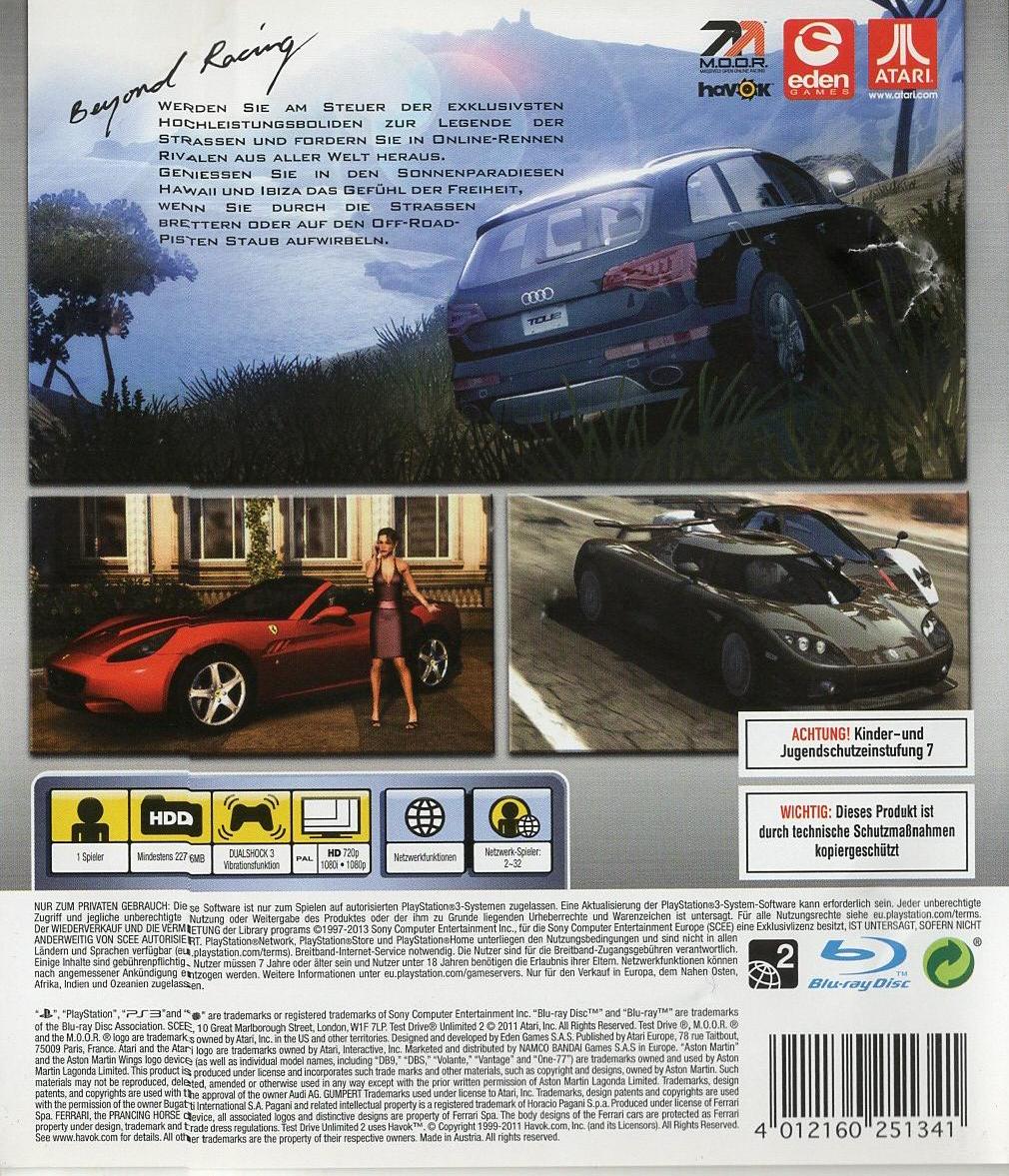 Test Drive Unlimited 2 - PlayStation 3 Rückseite