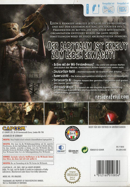 Resident Evil 4: Wii Edition - Nintendo Wii Rückseite
