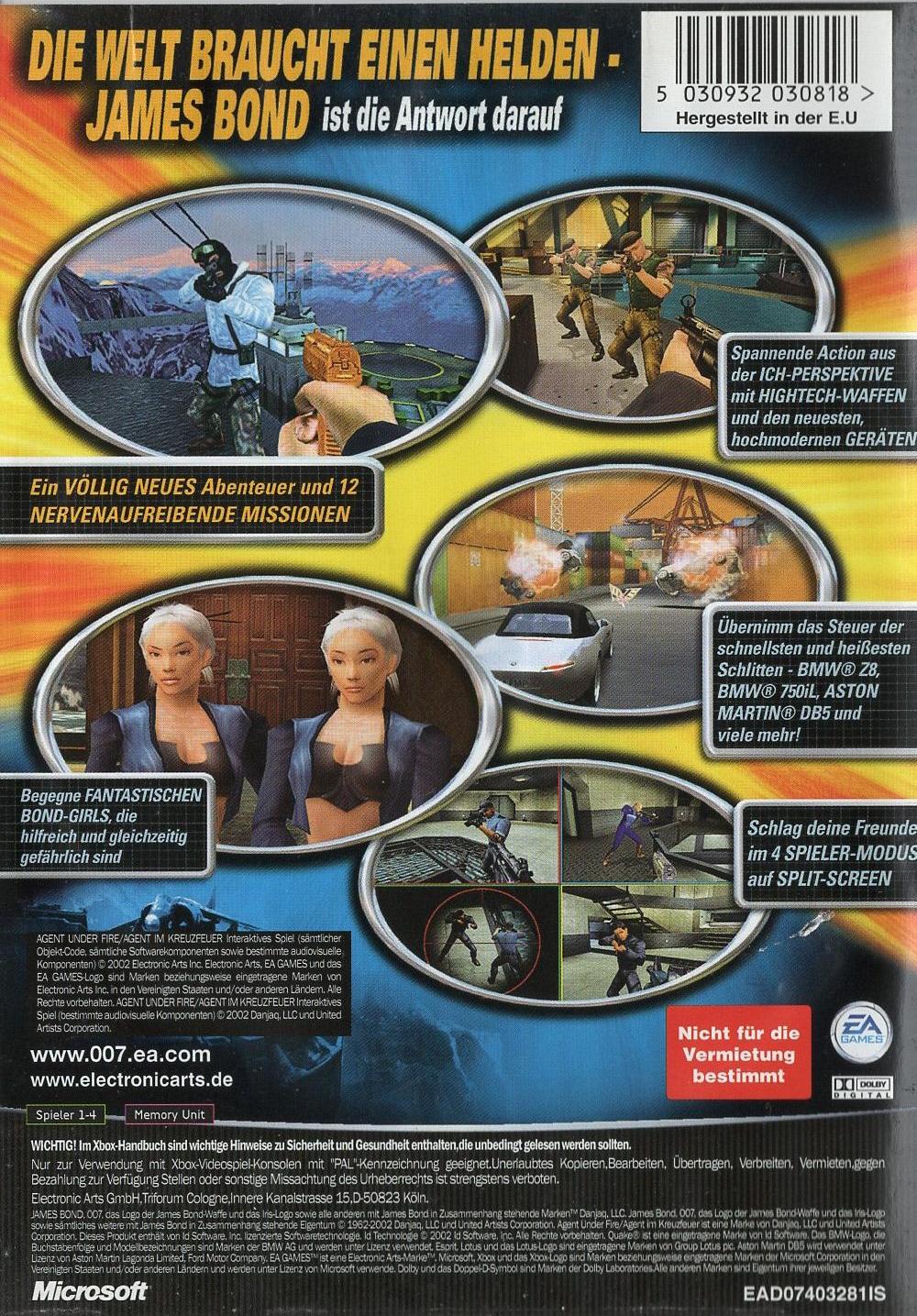 007: Agent im Kreuzfeuer - Xbox Rückseite
