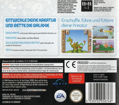 Spore: Wilde Kreaturen - Nintendo DS Rückseite