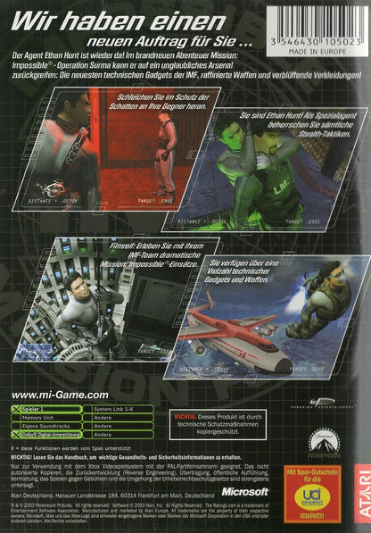 Mission: Impossible - Operation Surma - Xbox Rückseite