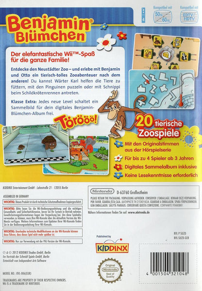 Benjamin Blümchen: Törööö im Zoo - Nintendo Wii Rückseite