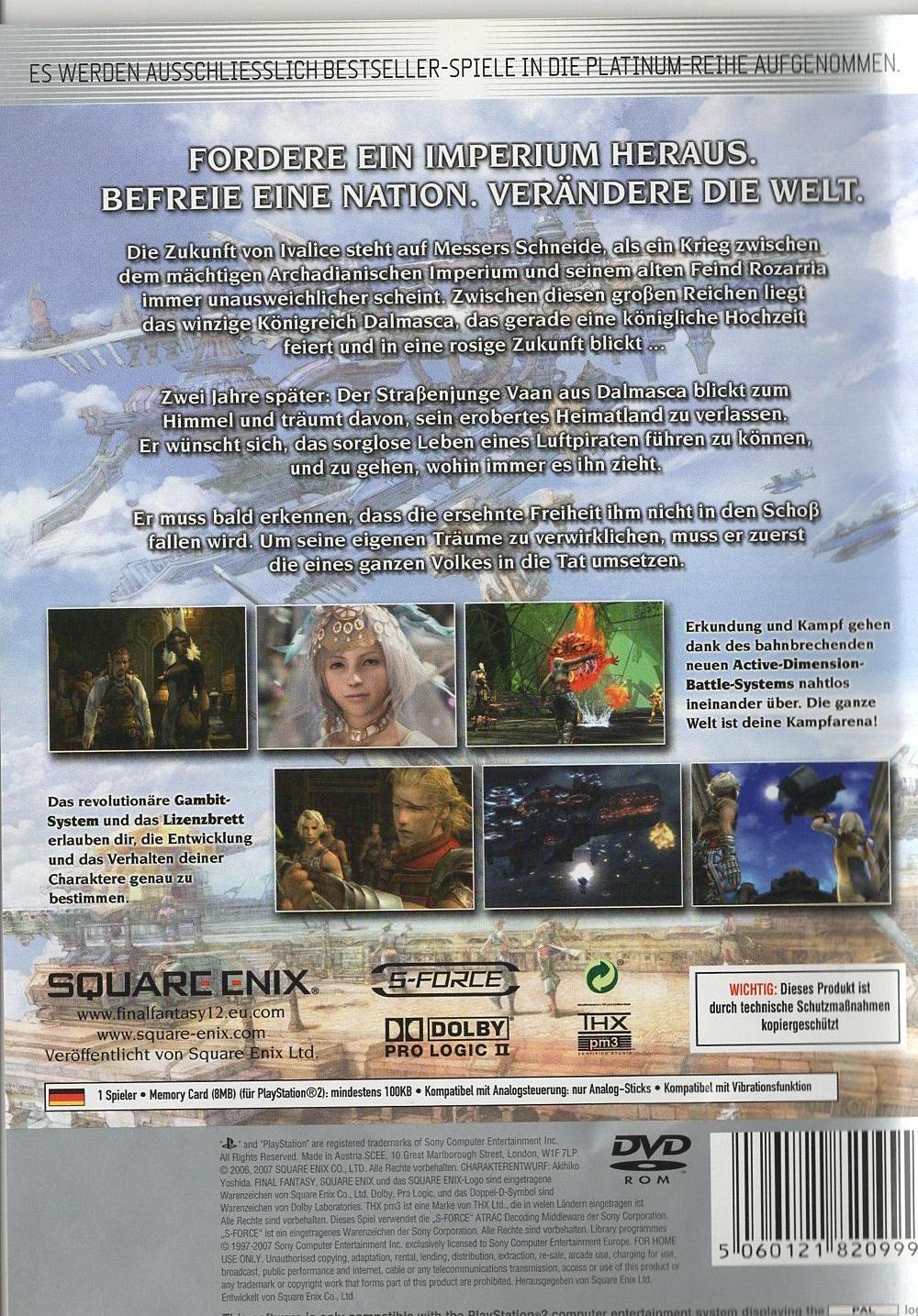 Final Fantasy XII - PlayStation 2 Rückseite
