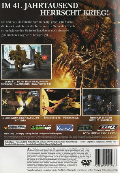 Warhammer 40,000: Fire Warrior - PlayStation 2 Rückseite