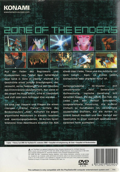 Zone of the Enders - PlayStation 2 Rückseite