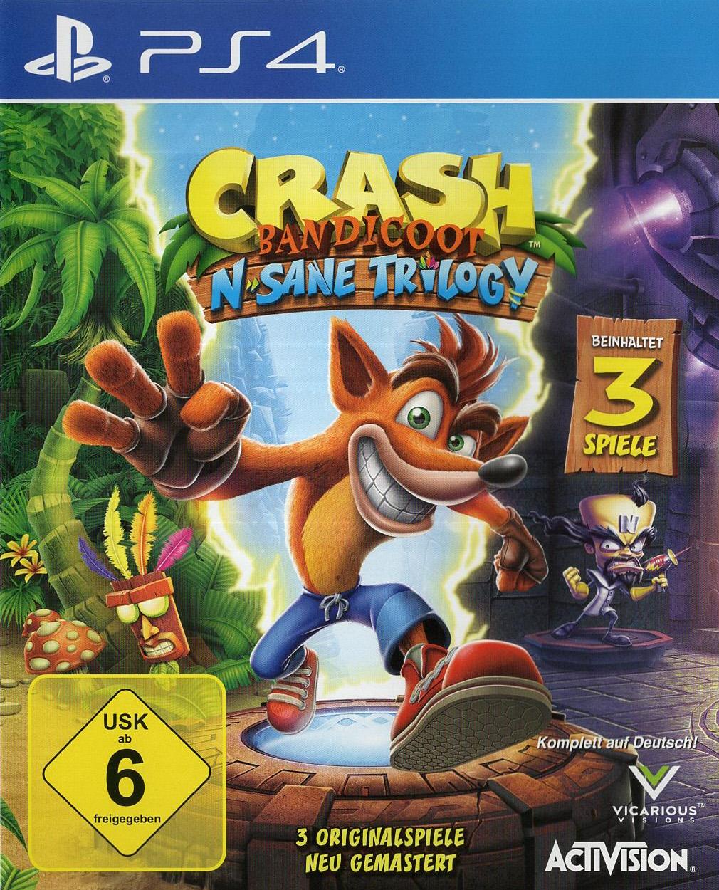 Crash Bandicoot N. Sane Trilogy - PlayStation 4 Vorderseite