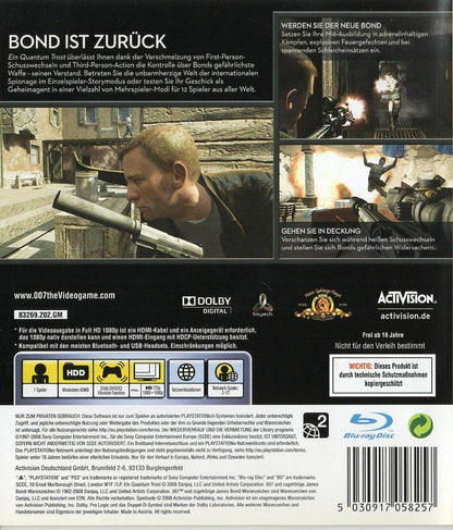 007: Ein Quantum Trost - PlayStation 3 Rückseite
