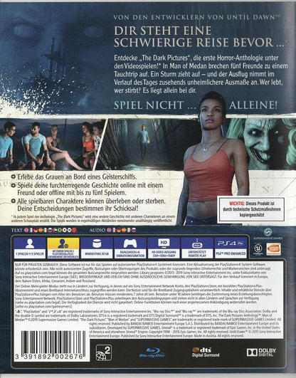 The Dark Pictures: Man of Medan - PlayStation 4 Rückseite