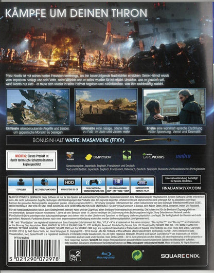 Final Fantasy XV - PlayStation 4 Rückseite