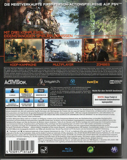 Call of Duty: Black Ops III - PlayStation 4 Rückseite