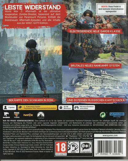 World War Z: Aftermath - PlayStation 5 Rückseite