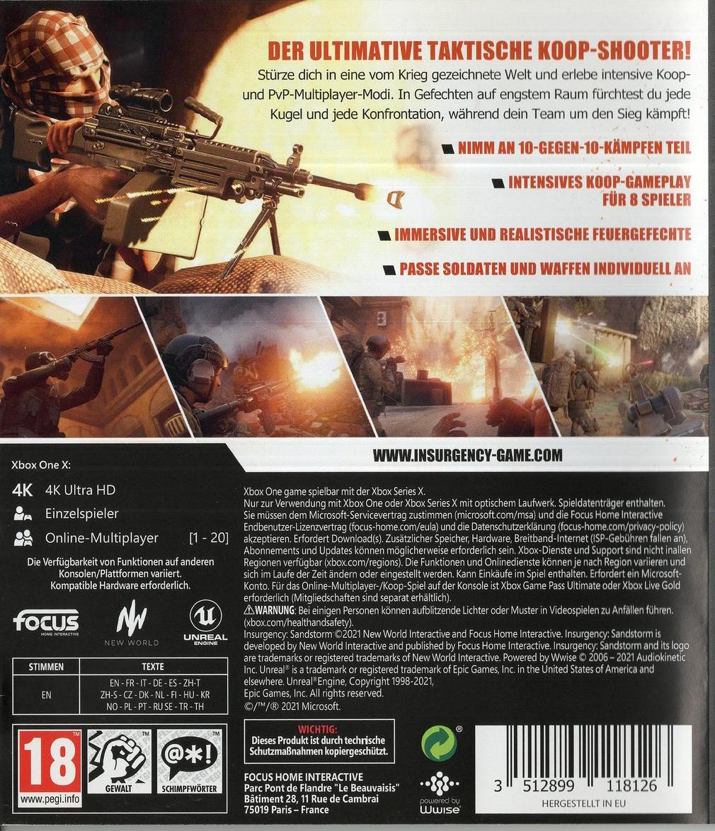 Insurgency: Sandstorm - Xbox One Rückseite