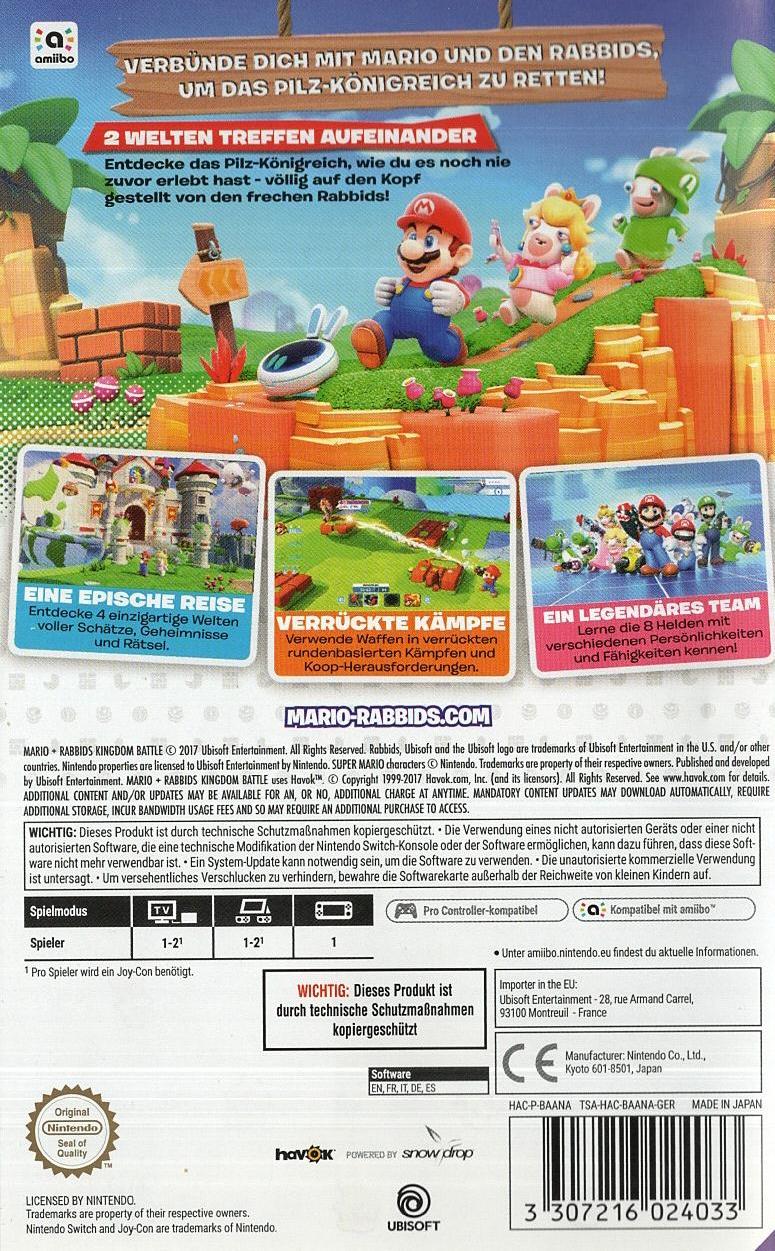 Mario + Rabbids Kingdom Battle - Nintendo Switch Rückseite