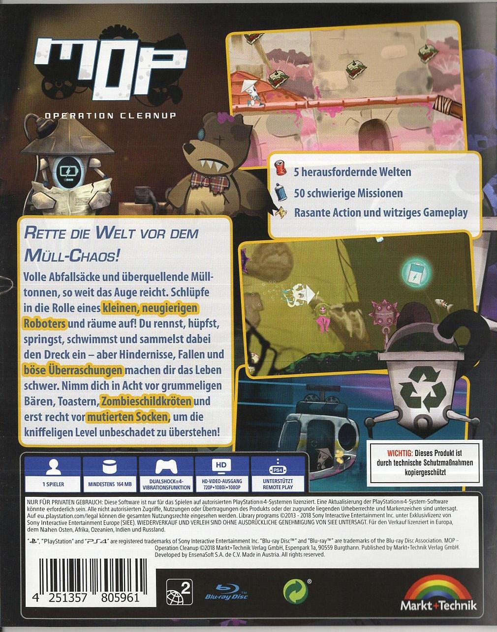 MOP: Operation Cleanup - PlayStation 4 Rückseite