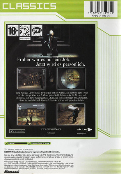 Hitman 2: Silent Assassin - Xbox Rückseite
