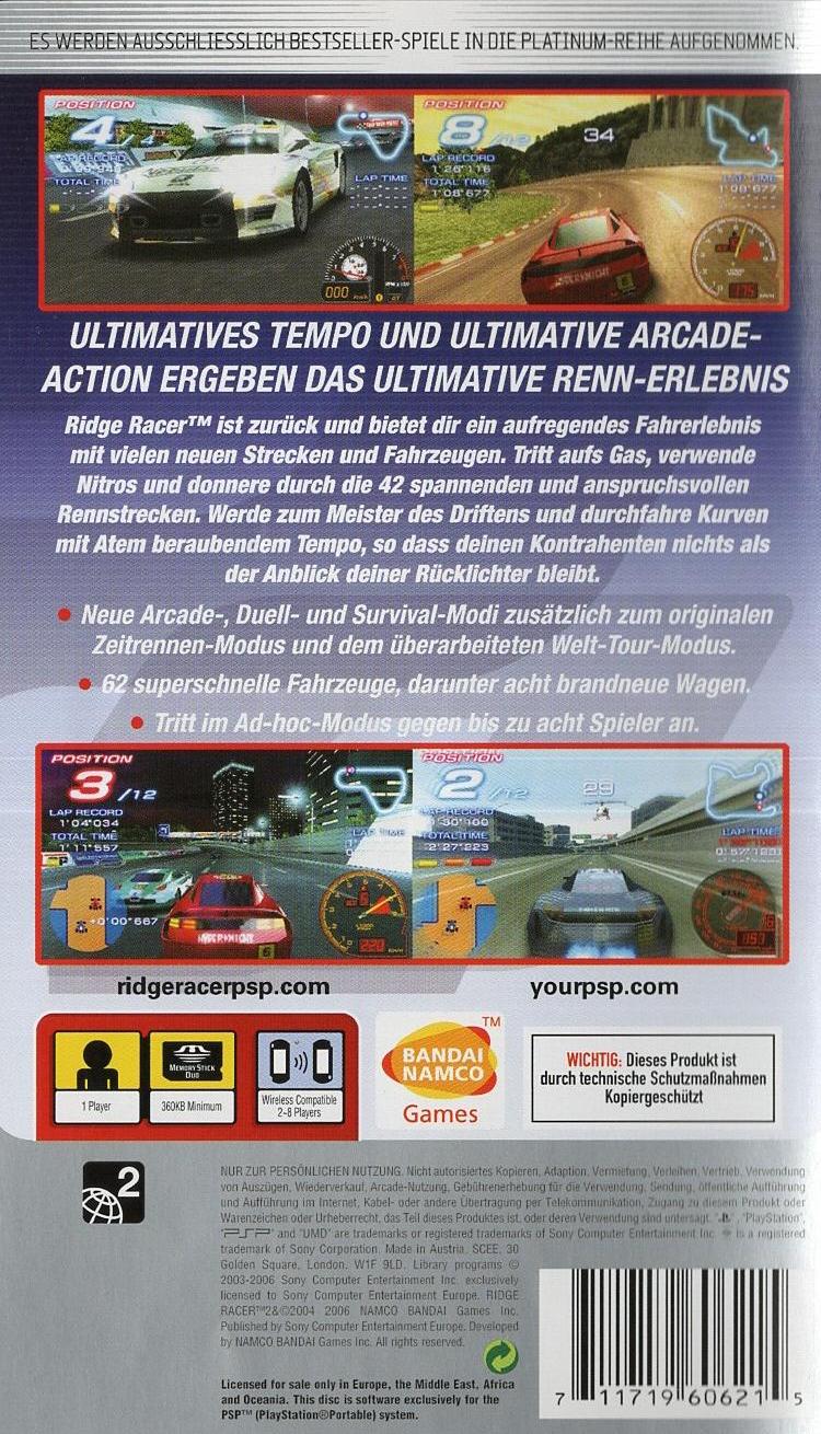 Ridge Racer 2 - PlayStation Portable Rückseite